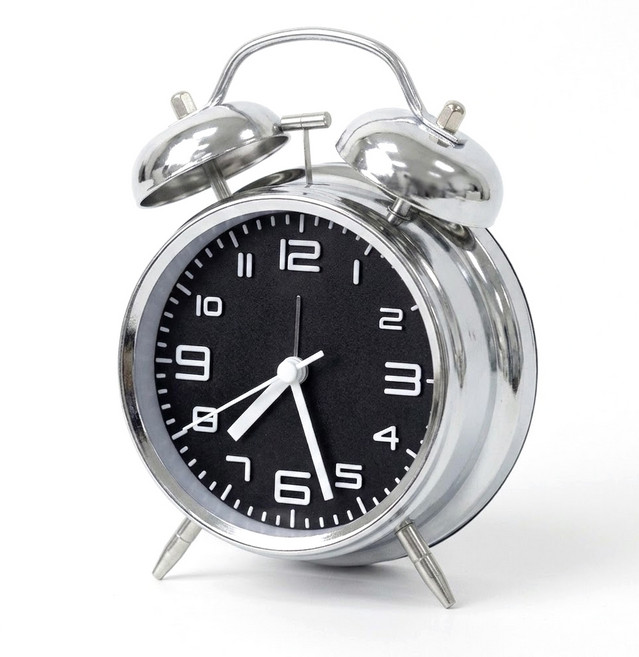 루아즈 인테리어 무소음 시끄러운 탁상 알람시계 LUAZ-AL1, 실버블랙