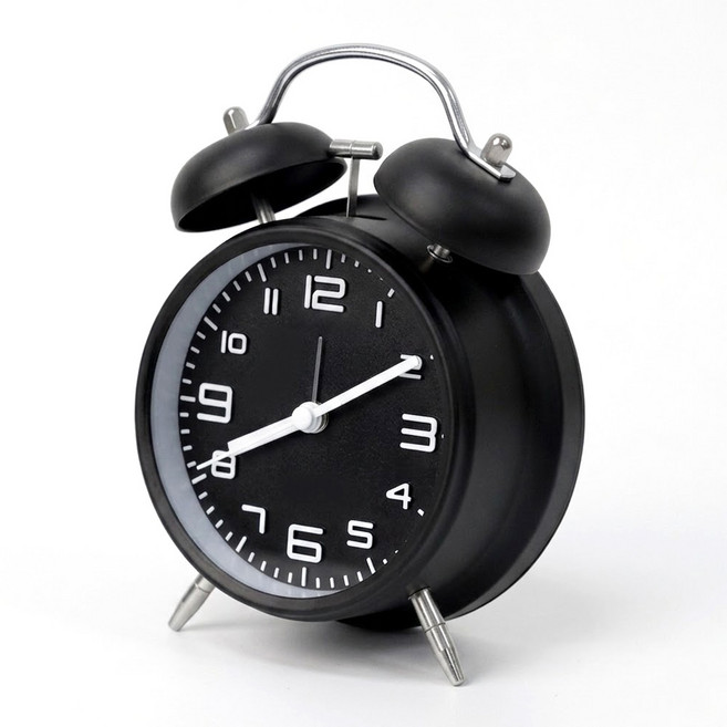 루아즈 인테리어 무소음 자명종 시끄러운 탁상 알람시계 LUAZ-AL1, 매트블랙