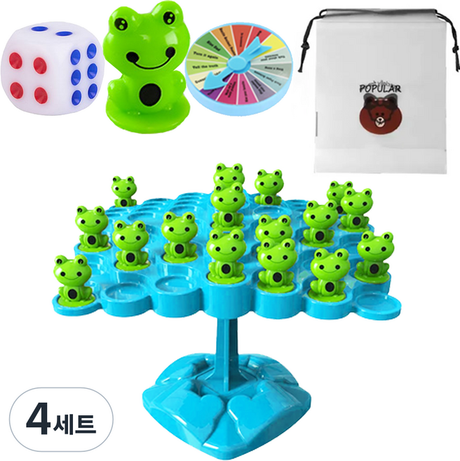 Happyimall 搖擺青蛙平衡桌遊組, 4套