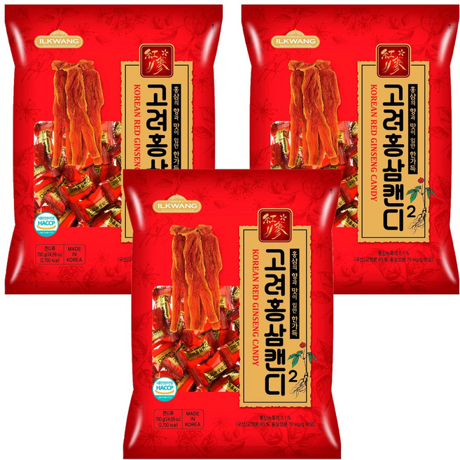 일광제과 고려홍삼캔디2, 3개, 700g