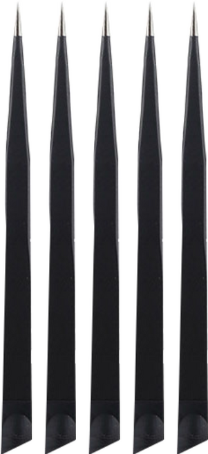 꾹꾹이 네일핀셋, 블랙, 5개