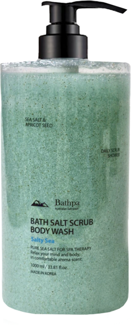 Evas X Bathpa 香氛海鹽去角質沐浴露 Salty Sea 海洋, 1L, 1瓶