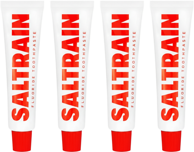SALTRAIN 低氟淨護灰鹽牙膏, 100g, 4條