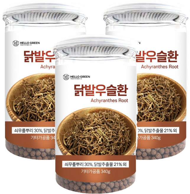 헬로우그린 닭발 우슬환 통, 340g, 3개