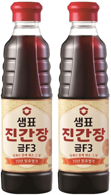 샘표 진간장 금F3, 500ml, 2개