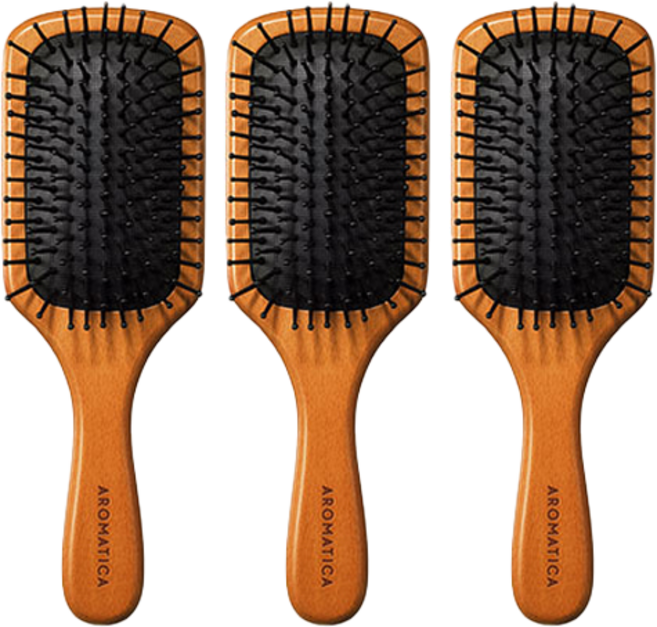 아로마티카 우든 스칼프 브러쉬 M, 우드, 3개