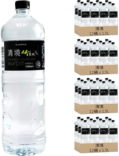 清境 竹炭水, 1.5L, 48桶