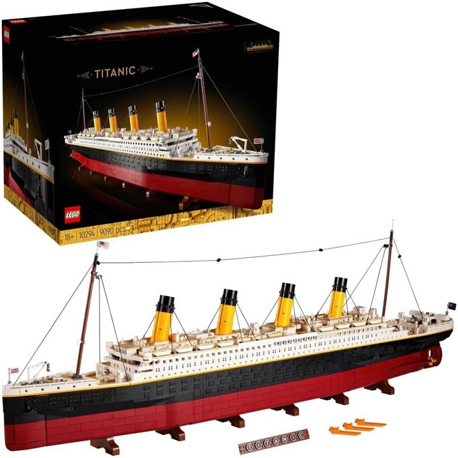 LEGO 10294 創意系列, 鐵達尼號 Titanic 白色 + 黑色 + 紅色, 1盒