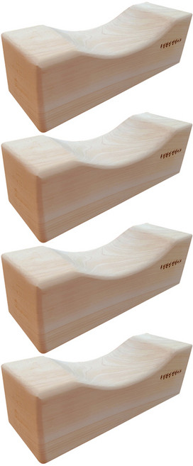 HINOKI ART 頂級扁柏實木方形木枕 大, 混合色, 4個