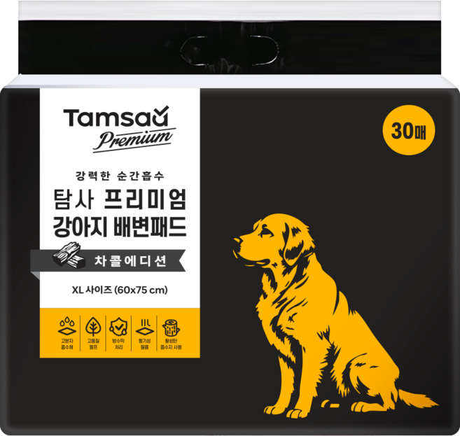 탐사 프리미엄 강아지 배변패드 차콜 에디션, 30개입, 1개