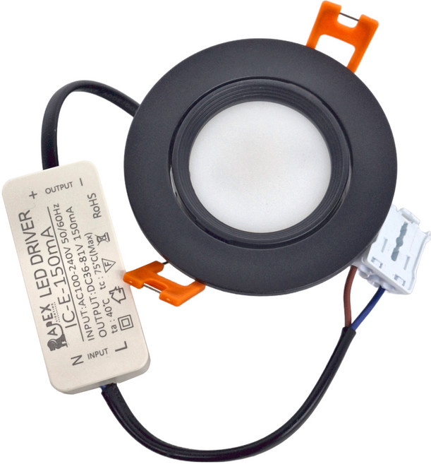 APEX LIGHTING 艾沛斯照明 7cm 5W辛巴嵌燈 黑殼 柔光款導光板 自然光4000K AP-D0705N-D4, 1個