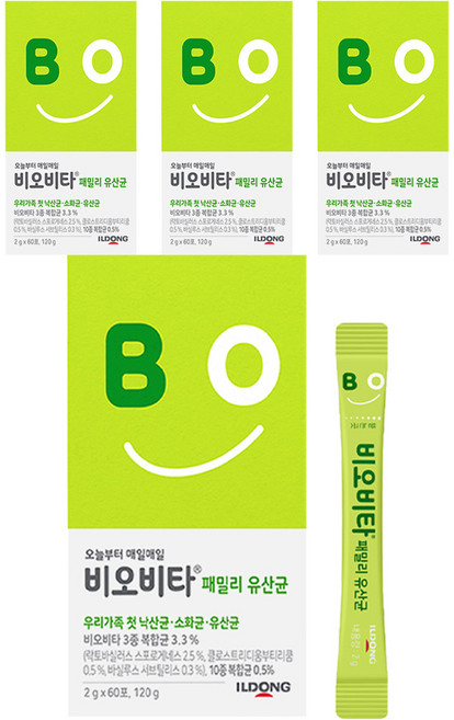 비오비타 패밀리 유산균 60포, 120g, 4개