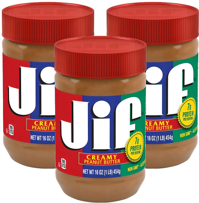 Jif 奶油花生醬, 3罐, 454g