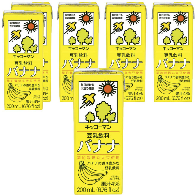 KIKKOMAN 龜甲萬 豆乳 香蕉風味, 200ml, 6入