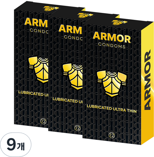 아머 루브리케이트 울트라씬 콘돔, 12개입, 9개