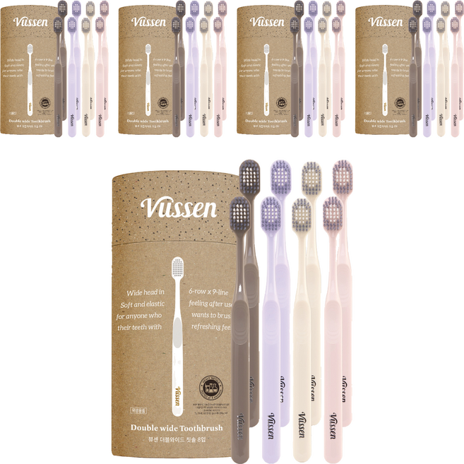 오스템파마 뷰센 더블 와이드 칫솔 파스텔 에디션, 8개입, 5개