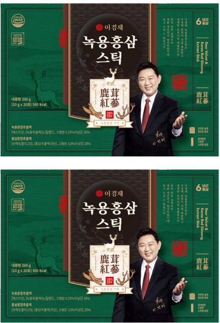 래오이경제 녹용 홍삼 스틱 10g x 20p, 200g, 2박스