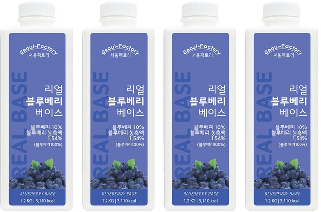 서울팩토리 리얼 블루베리 베이스, 4개, 1.2kg