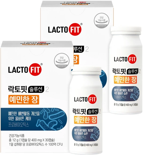 락토바이옴 솔루션 예민한 장 유산균, 30정, 2개 - 쿠팡