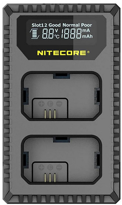 NITECORE 奈特科爾 USB行動 液晶雙槽充電器 SONY NP-FW50適用, 1個, USN1