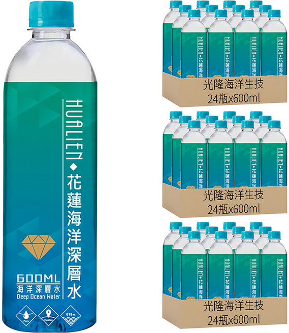 光隆海洋生技 花蓮七星潭海洋深層水, 600ml, 72瓶