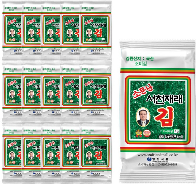 영신식품 소문난 서천 재래김, 4g, 16개