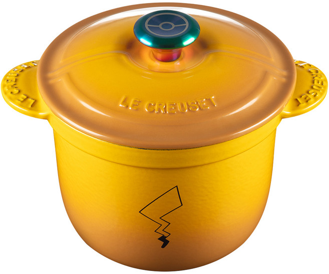 LE CREUSET 寶可夢系列 萬用窈窕鑄鐵鍋 18, 杏桃黃, 1個, 18cm