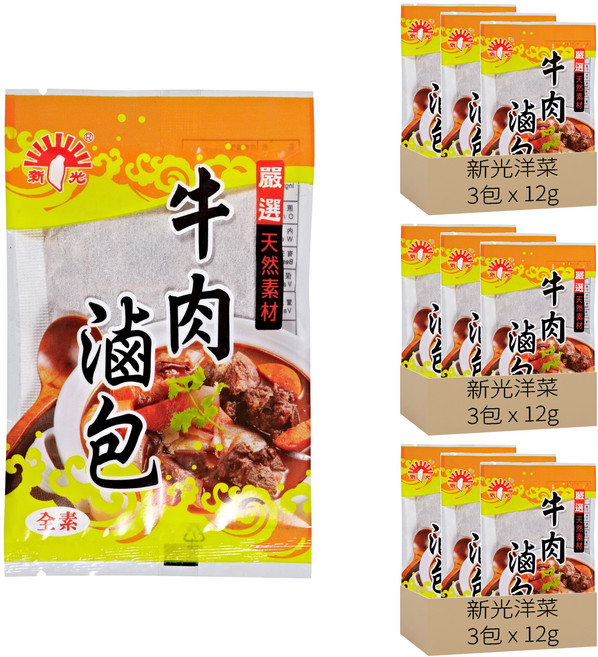 新光洋菜 牛肉滷包, 9包, 12g