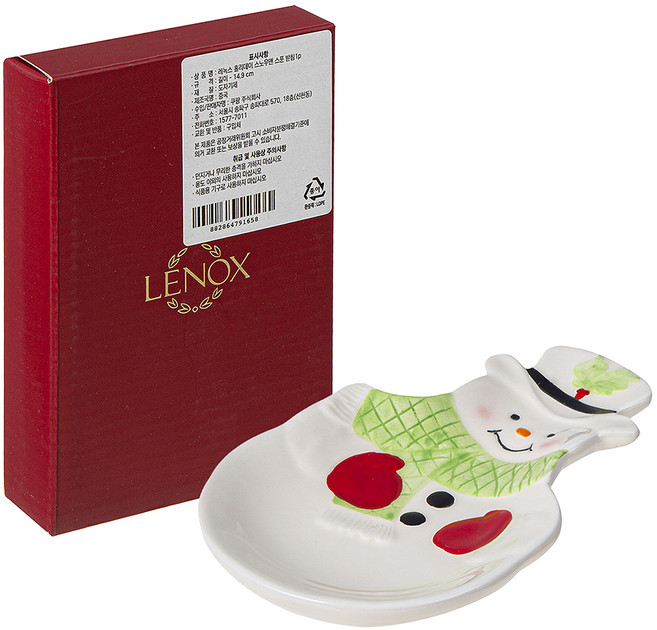 레녹스 홀리데이 스노우맨 스푼 받침, 혼합색상, 1개