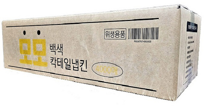 모모제지 칵테일 무지 냅킨, 백색, 1개, 4000개입