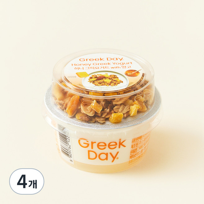 그릭데이 허니 그릭요거트 with 망고, 110g, 4개