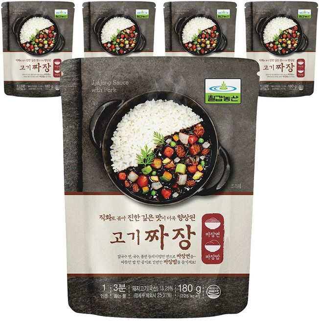 칠갑농산 고기짜장, 5개, 180g