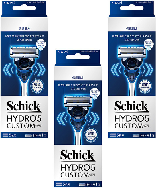 Schick 舒適牌 水次元5辨型刮鬍刀 刀把 + 刀片, 1組, 3組