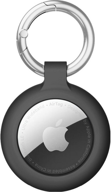 신지모루 에어태그 홀더 360 충격흡수 TPU 소프트 커버 케이스, 블랙, 1개