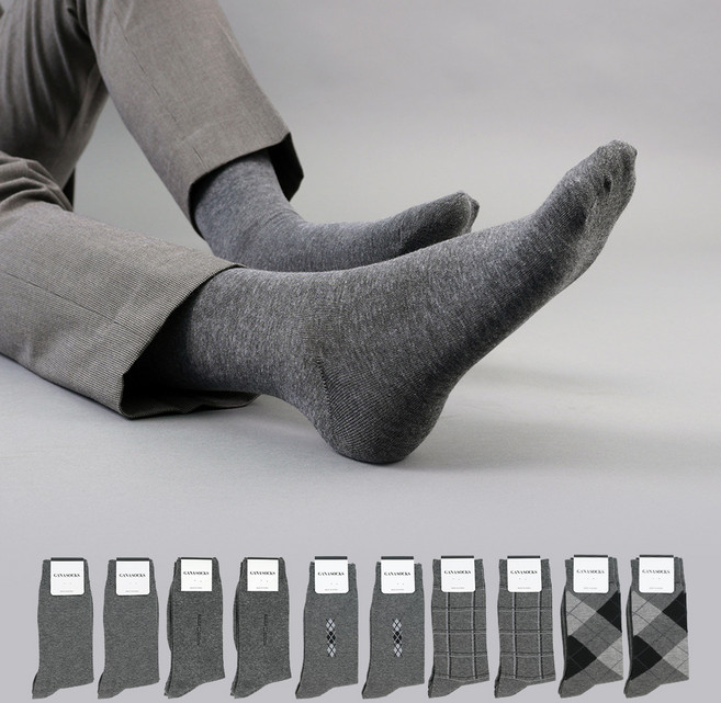 가나양말 남성용 신사 정장양말 10켤레 세트