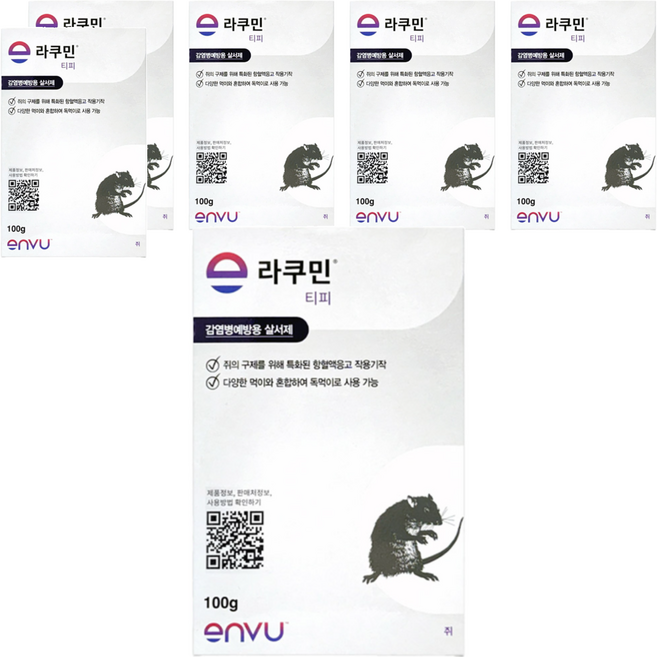 라쿠민 티피 쥐약 100g, 1개입, 6개