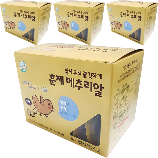 행복담기 훈제 메추리알, 4개, 225g