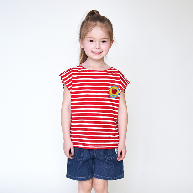 월튼키즈 아동용 통기성 썸머 루즈핏 스트라이프 티셔츠