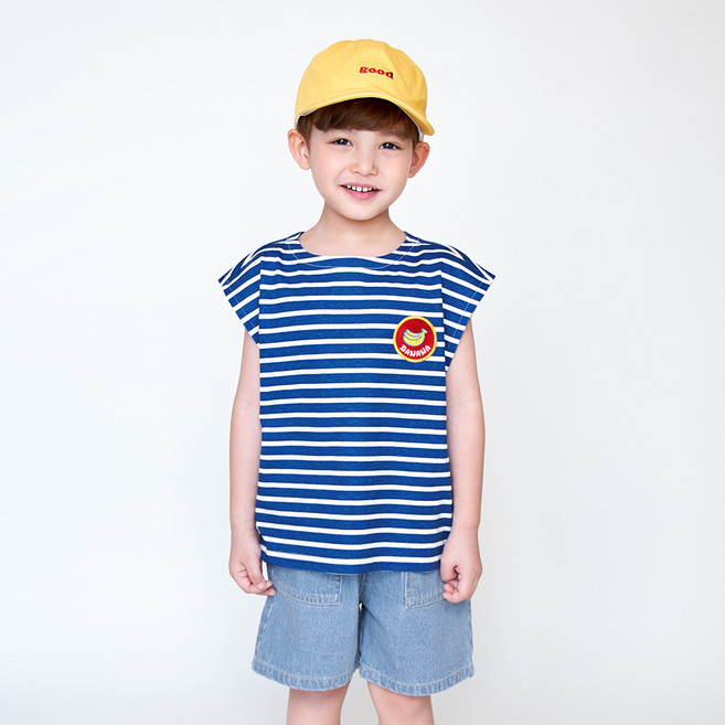 WALTONKIDS 兒童透氣夏季寬鬆條紋T恤