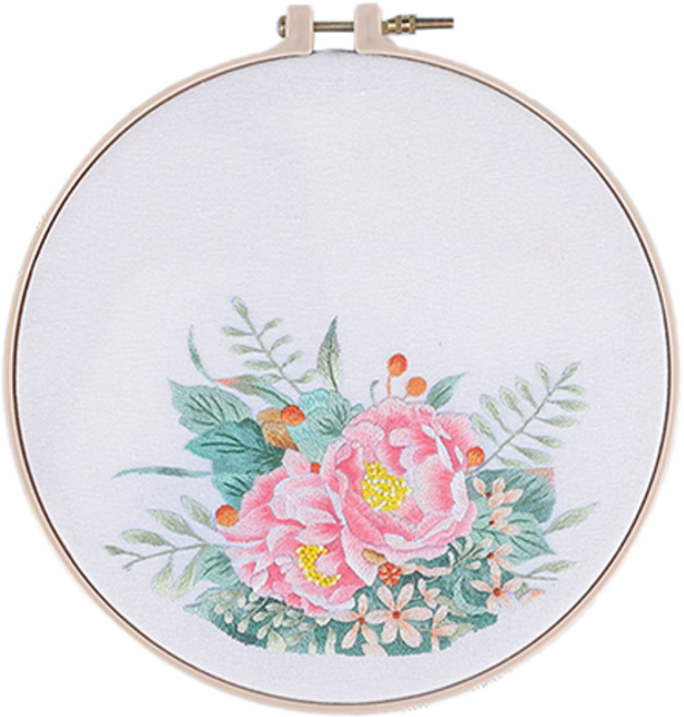 泰坦刺繡DIY全套組, 1套, 櫻花微笑