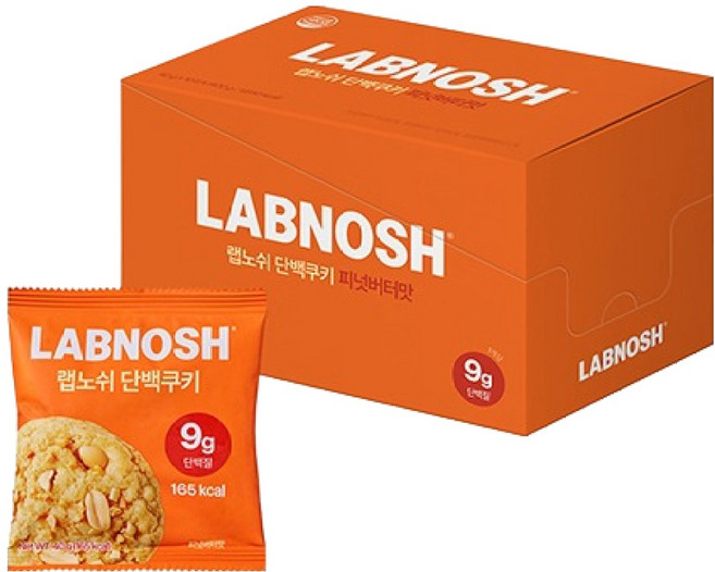 랩노쉬 단백쿠키 피넛버터맛, 40g, 10개