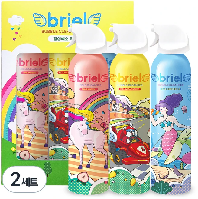 디보트브리엘 버블클렌저 핑크 레인보우 + 블루 언더더씨 + 옐로우 레이싱카 200ml 3종 세트, 2세트 - 쿠팡