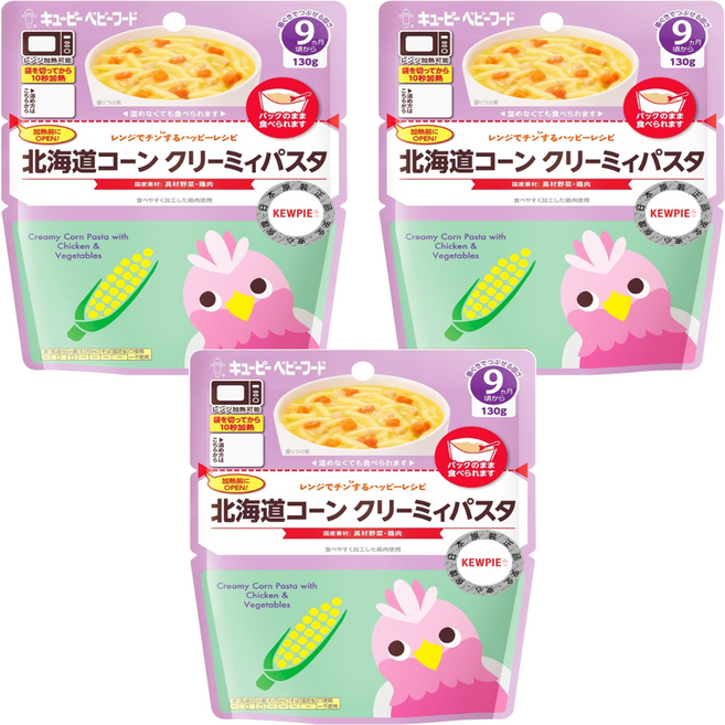 kewpie 北海道玉米奶香義麵 MR-91, 3包, 北海道玉米奶香, 130g