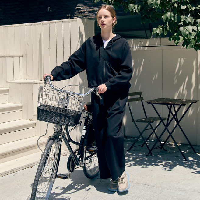 베이직하우스 여성용 특양면 투턱 와이드 스웻팬츠 LZPT0211