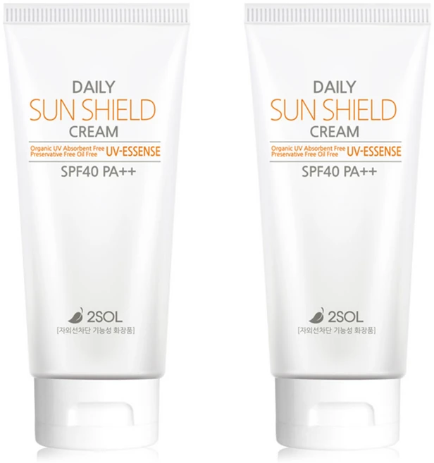 2SOL 데일리 썬 쉴드 크림 SPF40 PA++, 50g, 2개 - 쿠팡