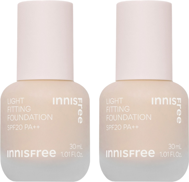 INNISFREE 台灣公司貨 輕薄透服貼粉底液 SPF20 PA++ 30ml, 2個, 23N
