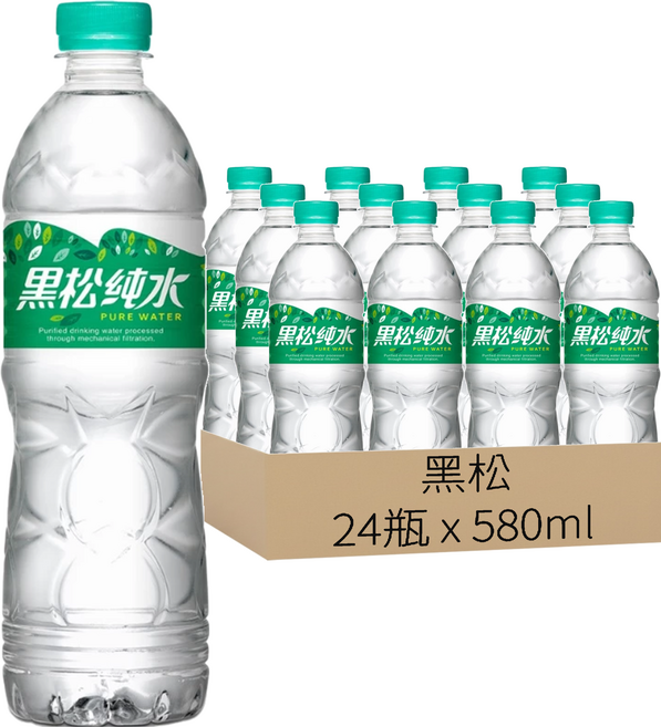 黑松 純水, 580ml, 24瓶