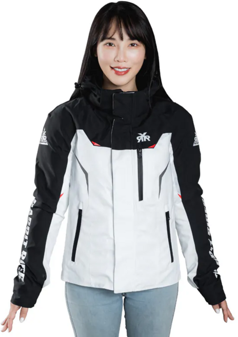 RXR RABBIT RIDER 兔騎士 絕對防禦騎士機能外套 標準版 防風保暖防摔機車外套 5XL(80 x 65 x 10cm), 黑色 + 白色