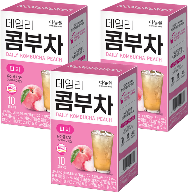 다농원 데일리 콤부차 피치, 5g, 10개입, 3개
