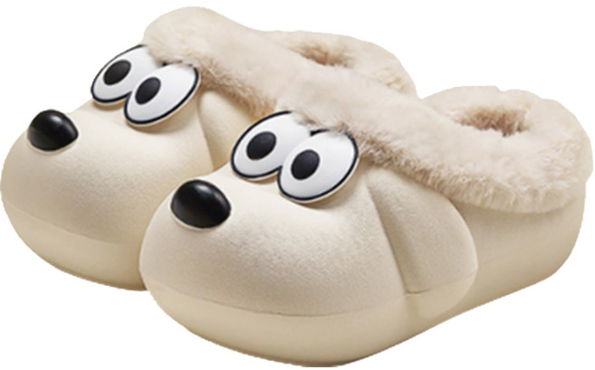 멜앤슈 가족용 EVA 기모 강아지 털실내화 샌들